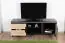 TV - meuble bas Amanto 8, couleur : noir / frêne - Dimensions : 54 x 150 x 40 cm (H x L x P)