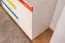 Chambre d'enfant - Commode Peter 03, couleur : blanc pin / orange / jaune / turquoise - Dimensions : 84 x 126 x 44 cm (h x l x p)