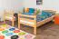 Lits superposés / lit à étage 90 x 200 cm pour enfants "Easy Premium Line" K17/n, en hêtre massif verni naturel, convertibles
