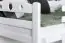 Lit mezzanine blanc avec toboggan 80 x 190 cm, en hêtre massif laqué blanc, convertible en deux lits simples, "Easy Premium Line" K27/n