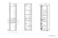 Vitrine Heber 03, couleur : blanc / blanc brillant - Dimensions : 201 x 55 x 42 cm (h x l x p), avec 2 portes et 6 compartiments