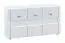 Commode Heber 09, couleur : blanc / blanc brillant - Dimensions : 72 x 138 x 42 cm (h x l x p), avec 3 portes et 6 compartiments