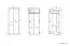 Armoire à portes battantes / penderie Mochis 02, couleur : chêne Sonoma clair 3 inserts de couleur inclus - Dimensions : 200 x 80 x 50 cm (H x L x P), avec 2 portes et 2 compartiments