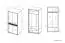 Armoire à portes battantes / Armoire Tempe 01, couleur : couleur noix / blanc brillant, insert frontal : blanc - Dimensions : 203 x 92 x 62 cm (h x l x p), avec 2 portes et 3 compartiments