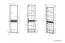 Armoire Tempe 02, couleur : couleur noix / blanc brillant, insert frontal : blanc - Dimensions : 203 x 60 x 41 cm (H x L x P), avec 2 portes, 1 tiroir et 5 compartiments