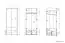 Chambre d'enfant - Armoire à portes battantes / armoire Egvad 02, couleur : blanc / hêtre - Dimensions : 193 x 80 x 51 cm (H x L x P), avec 2 portes, 3 tiroirs et 1 compartiment