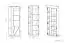 Vitrine Antioch 03, design : à droite, couleur : blanc brillant / gris clair - Dimensions : 201 x 69 x 40 cm (h x l x p), avec 2 portes et 10 compartiments