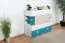Chambre d'adolescents - Commode Aalst 22, couleur : chêne / blanc / bleu - Dimensions : 90 x 110 x 40 cm (h x l x p)