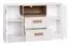 Commode Fafe 05, Couleur : Chêne Riviera / Blanc - Dimensions : 76 x 123 x 40 cm (H x L x P), avec 2 portes, 2 tiroirs et des compartiments