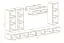 Mur de salon moderne Hompland 56, Couleur : Noir - Dimensions : 170 x 320 x 40 cm (h x l x p), avec fonction push-to-open