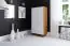 Armoire de vestiaire, Chêne Sauvage huilé / Blanc, massif partiel - Dimensions: 180 x 90 x 45 cm (H x L x P)
