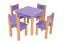 Table d'enfant Laurenz en hêtre massif naturel / violet - Dimensions : 47 x 50 x 50 cm (H x L x P)