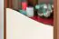 Vitrine Patamea 01, couleur : couleur noix / crème haute brillance - Dimensions : 185 x 65 x 40 cm (h x l x p)