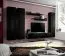 Meuble TV mural Hompland 24 noir | 170 x 260 x 40 cm | Grand espace de rangement | Design moderne