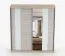 Armoire à portes coulissantes de 2 mètres de large / Penderie avec miroir / gris-blanc / chêne / Gorski 34 / 218 x 203 x 61 cm / 2 portes / 6 compartiments / moderne