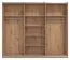 Armoire penderie 3 portes coulissantes Crina 10 | Espace optimisé | Chêne Artisan/Noir | Miroir | 224 x 262,5 x 65,5 cm