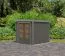 Abri de jardin en bois avec porte à deux battants, gris terra/gris aluminium toit à une pente en tôle trapézoïdale, peu d'entretien, résistant aux intempéries, serrure à cylindre, 2,09×2,13 m
