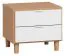 Table de chevet compacte Arbolita 20 | Chêne / Blanc | 40 x 45 x 40 cm | LED intégrée