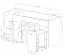 Lit mezzanine enfant Jura 72 avec bureau coulissant et escalier gauche | Blanc/Noir | 90x200 cm | 3 compartiments basculants | 4 tiroirs