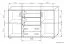 Commode Kebumen 09, couleur : aulne - Dimensions : 86 x 140 x 45 cm (H x L x P)