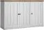Commode Segnas 04, Couleur : Pin blanc / Chêne brun - 88 x 130 x 43 cm (H x L x P)