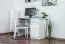 Bureau en pin massif blanc laqué 002 | 74 x 115 x 55 cm | 1 tiroir, 1 porte, tablette clavier