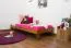 Lit futon / lit en bois massif de pin , couleur chêne A10, incl. sommier à lattes - dimension 90 x 200 cm