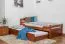 Lit enfant / lit junior "Easy Premium Line" K1/2h incl. 2ème couchette et 2 panneau de recouvrement, 90 x 200 cm hêtre massif, verni rouge cerisier