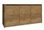 Commode Selun 03, Couleur : Chêne brun foncé - 80 x 130 x 43 cm (H x L x P)