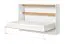 Lit escamotable horizontal | Lit rabattable | Lit mural | Surface de couchage 120 x 200 cm | Lit simple | Couleur : chêne / blanc / noir | Sommier à lattes inclus | 2 tablettes | Nalut 11