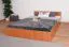 Lit double Corrientes 19 avec sommier | Finition érable | 160 x 200 cm | Design moderne et chaleureux