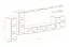 Elégant mur de salon Kongsvinger 77, Couleur : Chêne Wotan / Blanc brillant - Dimensions : 160 x 330 x 40 cm (H x L x P), avec quatre portes