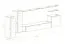 Grand mur de salon Balestrand 177, Couleur : Blanc - dimensions : 160 x 270 x 40 cm (h x l x p), avec éclairage LED