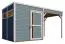 toit plat-Maison de jardin 2,34 x 4,49 mètres (incl. toit) | en éléments préfabriqués|Laqué Gris clair Abbildung