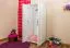 Étroite Armoire | 2 portes battantes | 1 casier | avec tringle à vêtements | 80 cm de large | Bois massif | Couleur: Blanc Abbildung