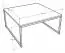 Table basse Granollers 03, Couleur : Blanc Marbre - Dimensions : 80 x 80 x 40 cm (l x p x h)