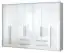 Armoire à portes battantes / armoire avec cadre Siumu 38, Couleur : Blanc / Blanc brillant - 226 x 322 x 60 cm (H x L x P)