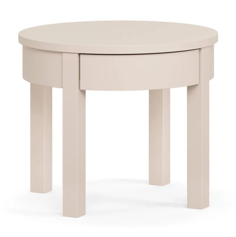 Table basse / Couleur : Beige / Rond / Dimensions : 54 x 54 x 45 cm / Table basse / Design moderne / Pieds : Bois de hêtre / Petit tiroir de rangement