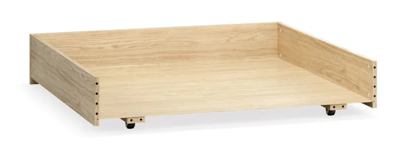 Tiroir de lit sur roulettes / Couleur : Chêne / Espace de rangement pratique / Dimensions : 199 x 87 x 20 cm / Parfait pour les draps ou les vêtements de saison