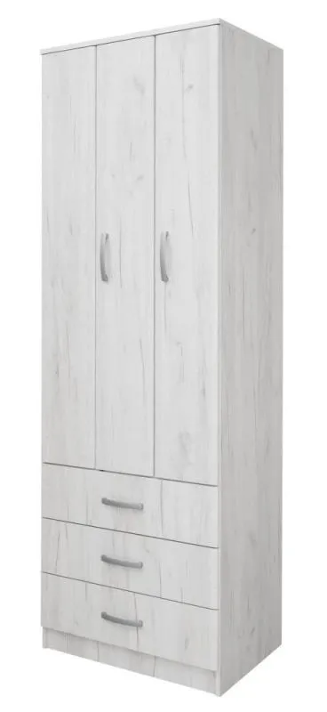 Chambre à coucher - Armoire, Couleur: Chêne Blanc - 222 x 75 x 52 cm (H x L x P) Abbildung
