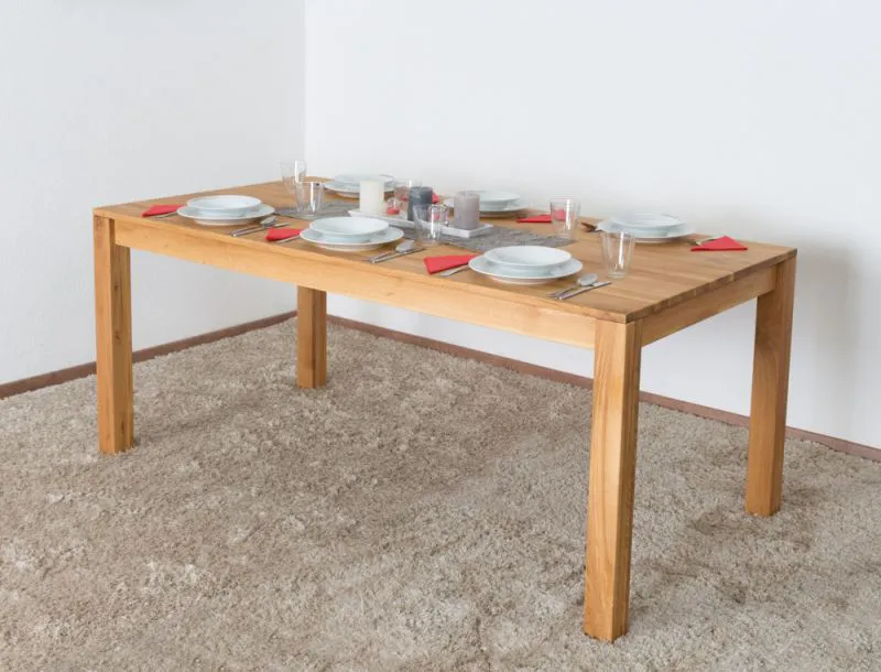 Table de salle à manger Wooden Nature 417 chêne massif huilé - 180 x 90 cm (L x P)