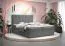 Lit Boxspring moderne Pirin 24, Couleur : Gris - Surface de couchage : 160 x 200 cm (l x L), avec grand espace de rangement