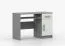 Bureau enfant 110 cm large | 75 x 110 x 50 cm | 1 tiroir, 3 niches, 1 porte | Poignées bois vertes | Blanc / Gris | Smolikas 84