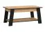 Elégante table basse avec pieds noirs Potra 01, Couleur : Chêne Artisan / Noir Mat, ABS, Dimensions : 46,5 x 101 x 54,5 cm