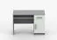 Bureau enfant 110 cm large | 75 x 110 x 50 cm | 1 tiroir, 3 niches, 1 porte | Poignées bois vertes | Blanc / Gris | Smolikas 84