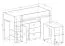 Lit mezzanine enfant Jura 59 | Couchage 90 x 200 cm | Bureau escamotable | Nombreux rangements | Blanc / Gris
