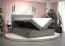 Grand lit boxspring avec tissu velours doux Pirin 27, Couleur : Noir - Surface de couchage : 180 x 200 cm (l x L)