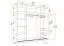 Armoire à portes coulissantes / Penderie / avec miroir / 218 x 203 x 61 cm / Blanc / Sredna 05 / 2 portes / 3 tiroirs / 7 compartiments / 2 tringles à vêtements