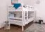 Lits superposés pour adultes "Easy Premium Line" K24/n, tête et pied de lit droits, en hêtre massif laqué blanc - Surface de couchage : 120 x 200 cm, convertibles