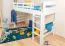 Lit d'enfant / Lit mezzanine "Easy Premium Line" K22/n, hêtre massif blanc - Surface de couchage : 90 x 200 cm